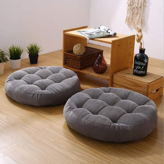 FLOOR CUSHION PAIR - GREY