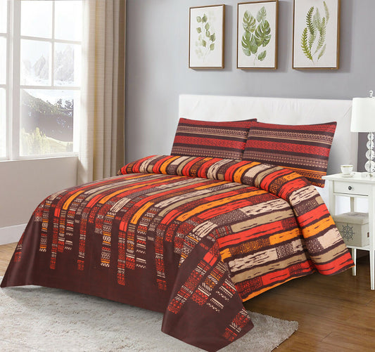 KING SIZE 3 PC BED SHEET - WOODEN