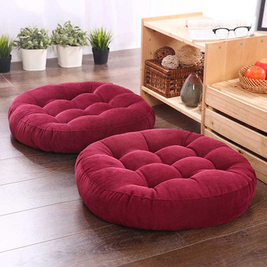 FLOOR CUSHION PAIR - MAROON