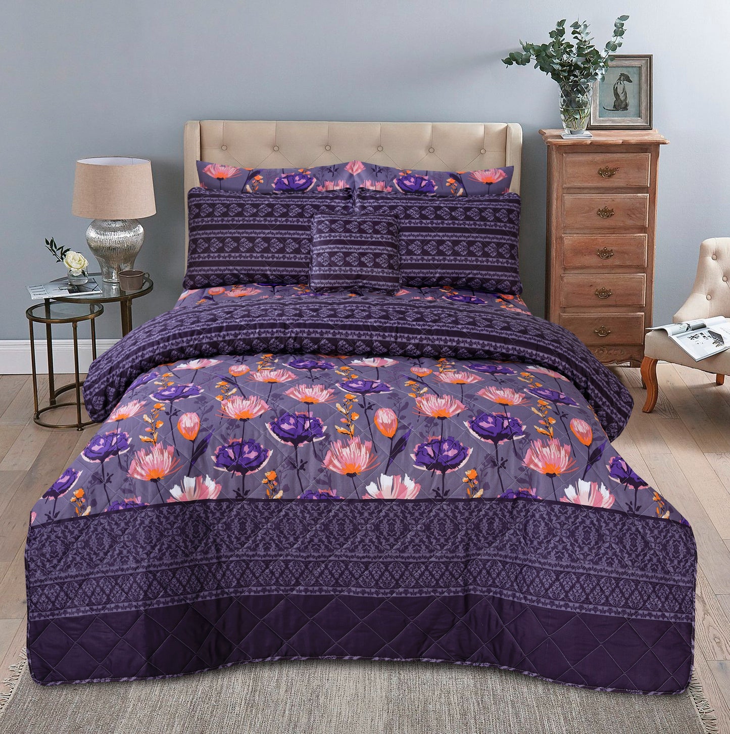 7pcs SUMMER COMFORTER SET - Tulips