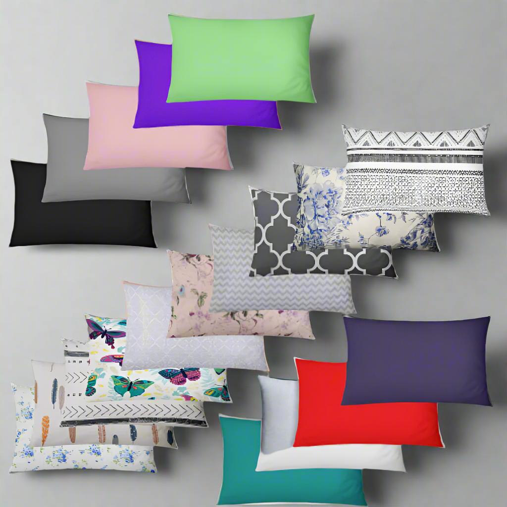 Print/Dyed Mix PILLOW COVERS - 5 Pair (Assorted Design)