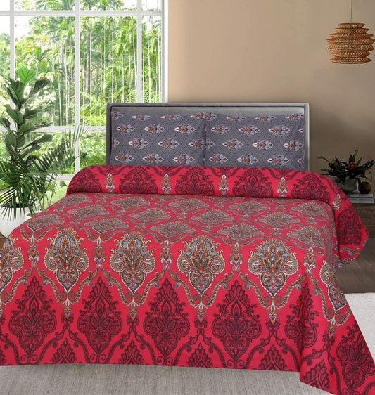 KING SIZE 3 PCS BED SHEET - JHUMKA