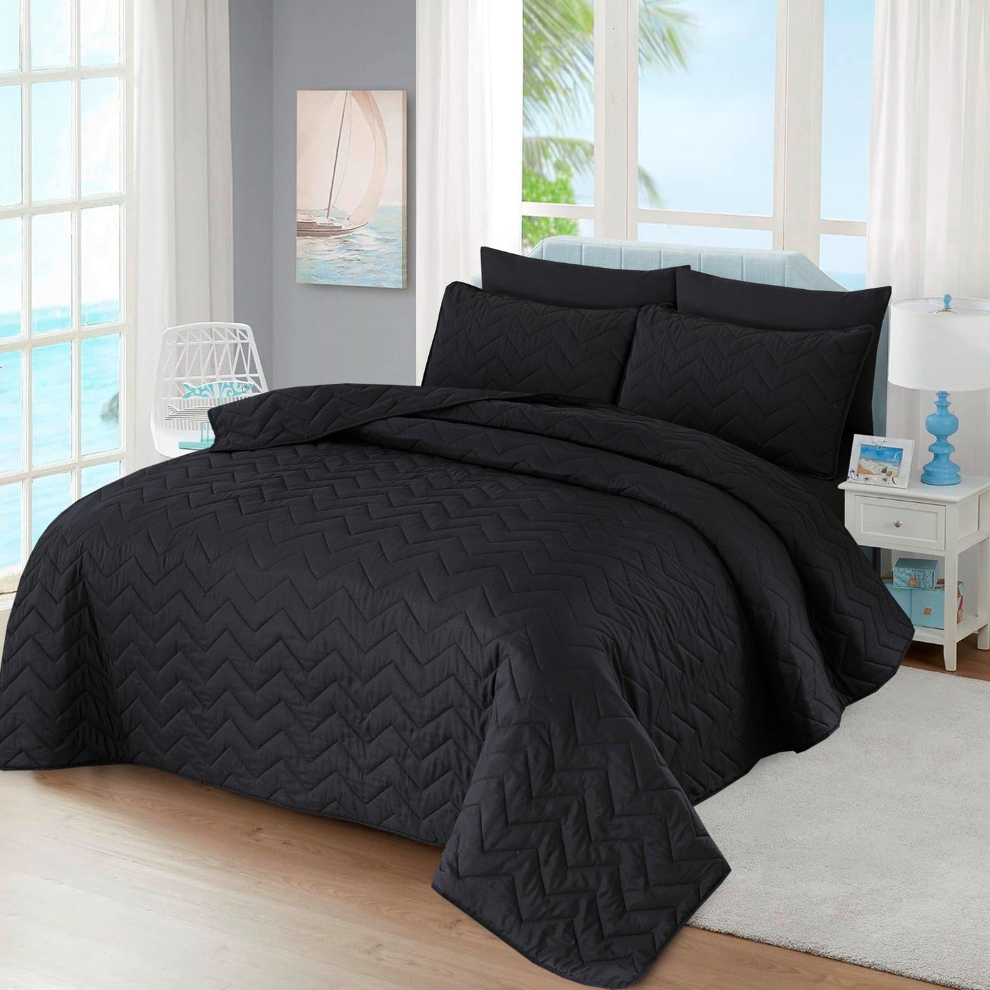 6pcs SUMMER COMFORTER SET - Black King