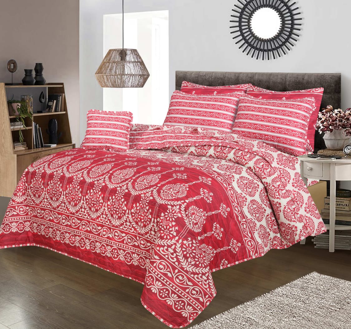 6pcs SUMMER COMFORTER SET - Cardiff Red