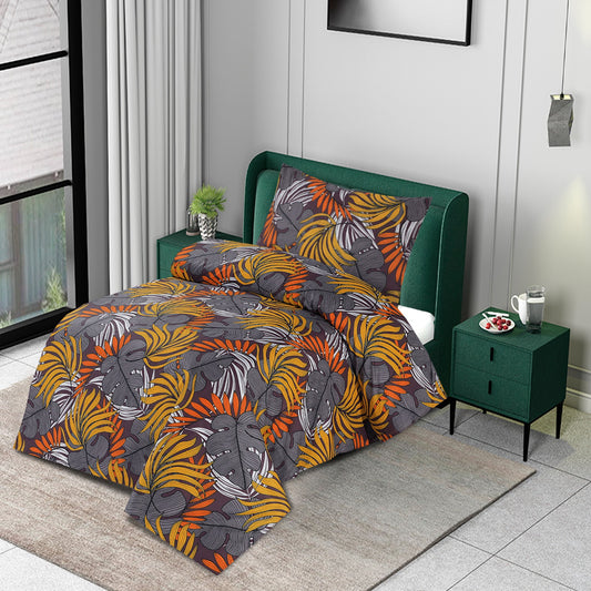 SINGLE BED SHEET - LEAVES