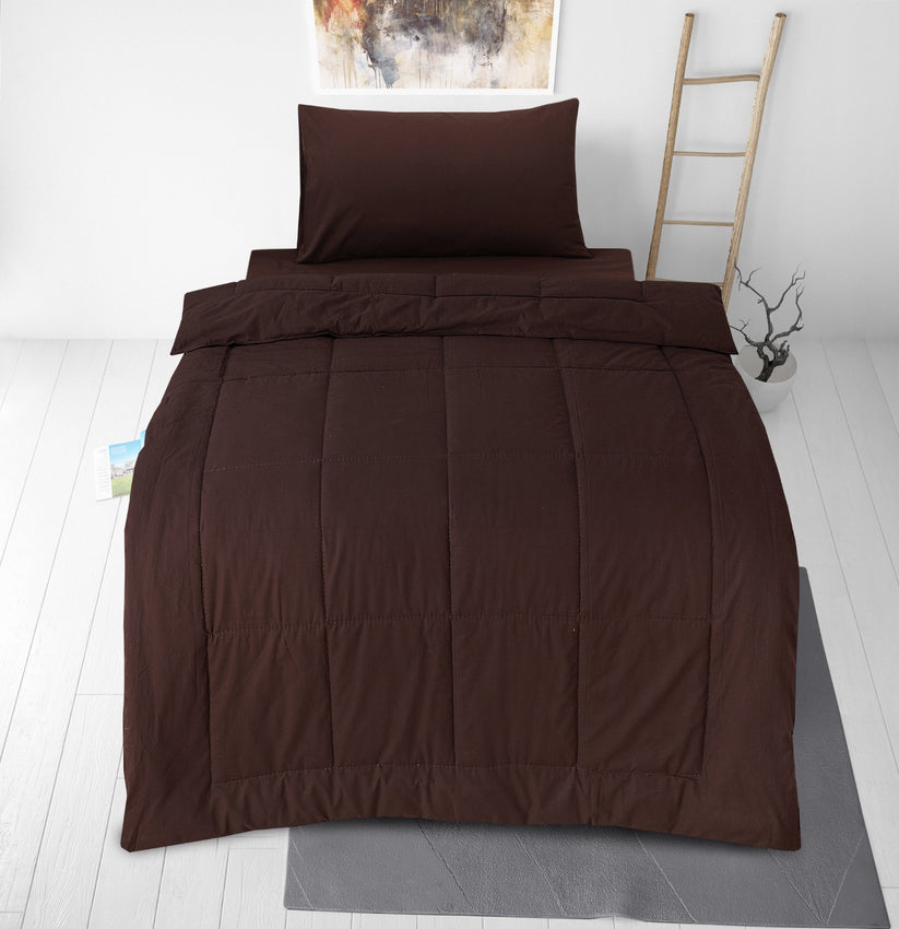 SINGLE BED COMFORTER SET - CHOCO