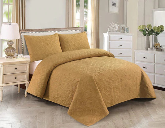 GOLDEN Plain- Summer BEDSPREAD Set (Light Filling)