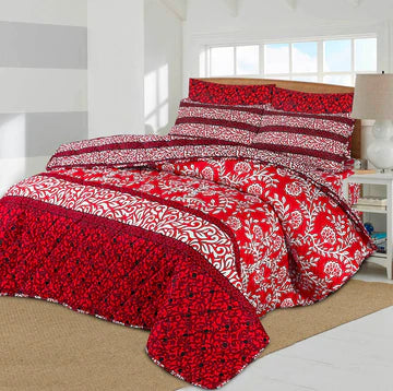 6pcs SUMMER COMFORTER SET - Reddish